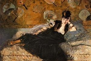 Edouard Manet - Lady with Fans, Portrait of Nina de Callais