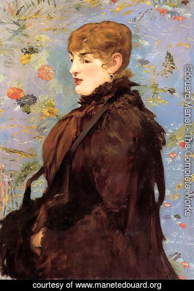Edouard Manet - Autumn, Portait of Mery Laurent in a Brown Fur Cape