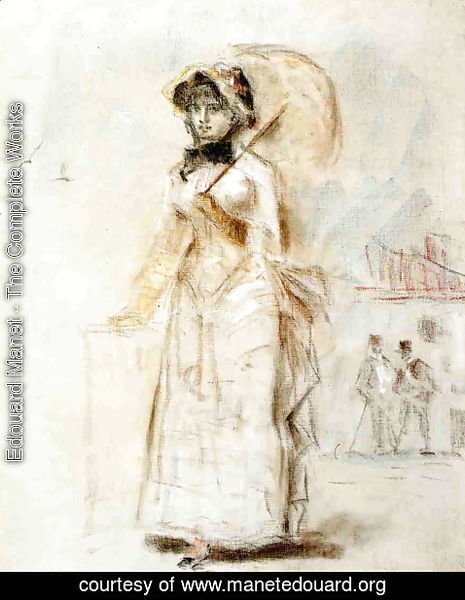 Edouard Manet - Young Woman Taking a Walk, Holding an Open Umbrella