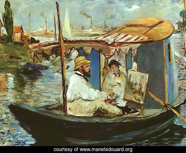 Claude Monet Working on his Boat in Argenteuil  1874