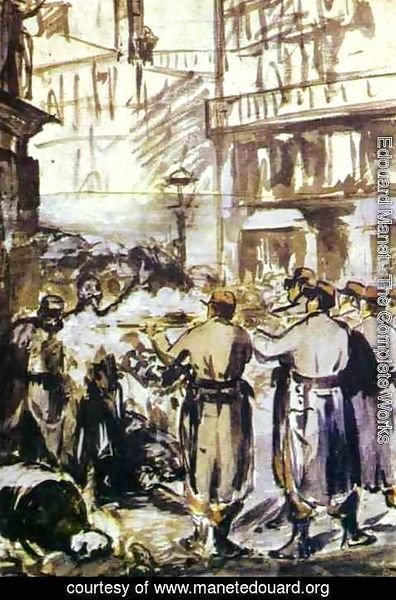 Edouard Manet - The Barricade   Civil War