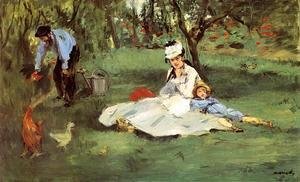 Edouard Manet - The Monet Family In The Garden