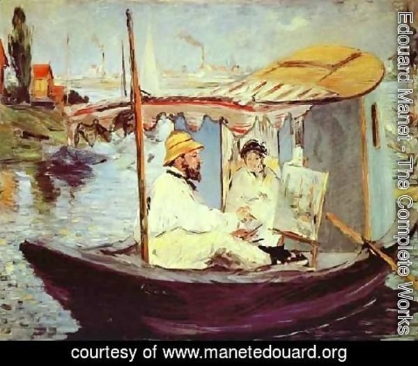 Edouard Manet - Painting On His Studio Boat