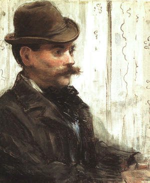 Portrait of Alphonse Maureau (Man with a Round Hat)  1880