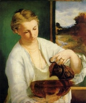 Edouard Manet - Portrait of Madame Manet Holding a Ewer