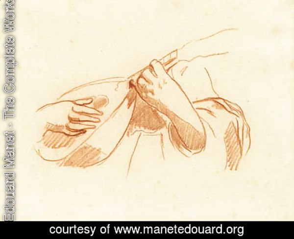 Edouard Manet - Etude de mains, joueuse de guitare