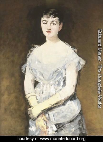 Edouard Manet - Portrait de Mademoiselle Isabelle Lemonnier (Jeune femme en robe du bal)
