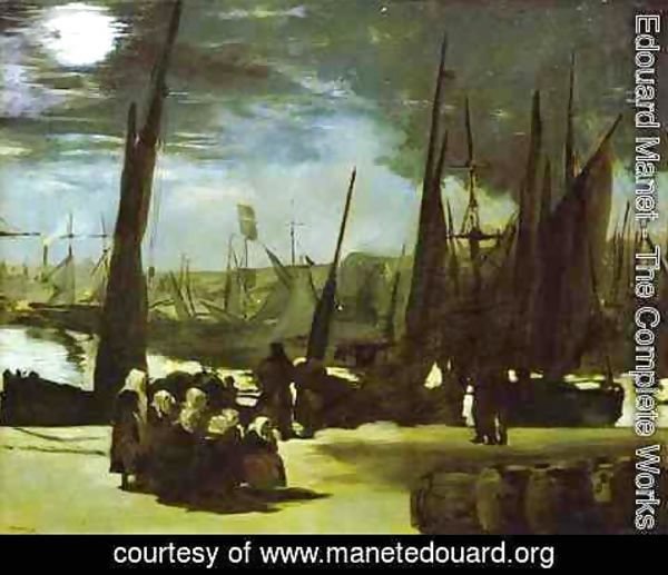 Edouard Manet - Moonlight on Boulogne Harbour