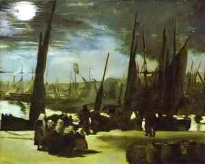 Edouard Manet - Moonlight on Boulogne Harbour