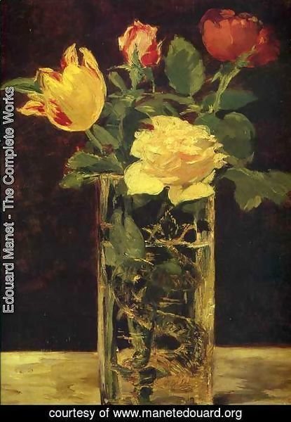 Edouard Manet - Rose and tulip