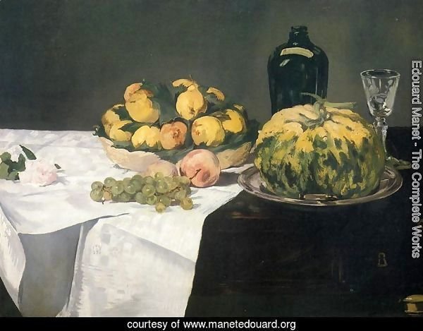 Still Life with Melon and Peaches  1866