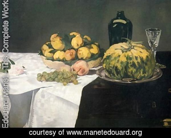 Edouard Manet - Still Life with Melon and Peaches  1866