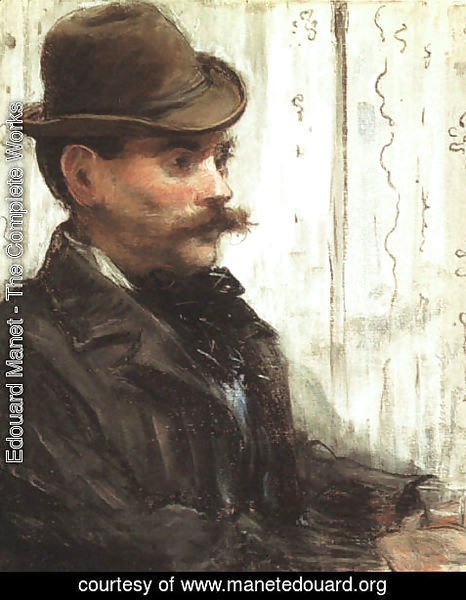 Edouard Manet - Portrait of Alphonse Maureau (Man with a Round Hat)  1880